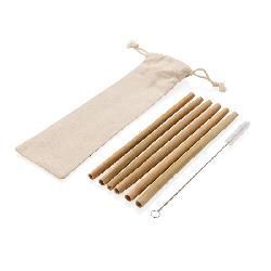 Многоразовые эко-трубочки для напитков Bamboo, набор 6 шт. P269.529 с логотипом на заказ, фото