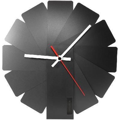 Часы настенные Transformer Clock. Black & Black 10341.30 с логотипом на заказ, фото