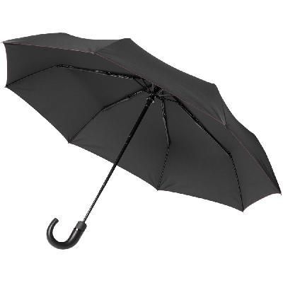 Зонт складной Lui, черный с красным 7674.35 с логотипом на заказ, фото