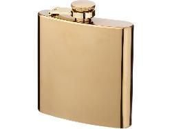 Золотистая плоская фляга Elixer объемом 175 мл 10063000 с логотипом на заказ, фото