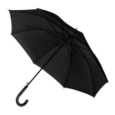 Зонт-трость OXFORD с ручкой из искусственной кожи, полуавтомат 7436 с логотипом на заказ, фото
