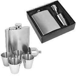 Набор: фляжка, 4 стопки и воронка 5704 с логотипом на заказ, фото
