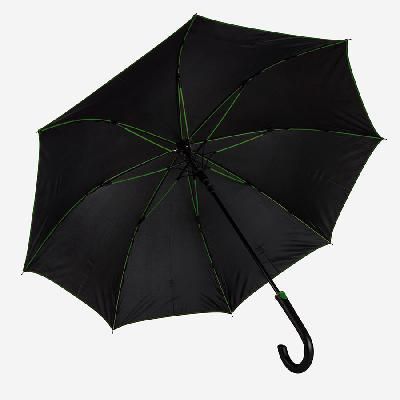 Зонт-трость "Back to black", полуавтомат 7432 с логотипом на заказ, фото