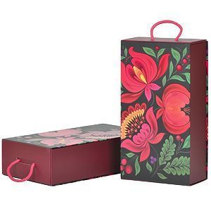 Упаковка подарочная, коробка "Калинка", складная 20403 с логотипом на заказ, фото